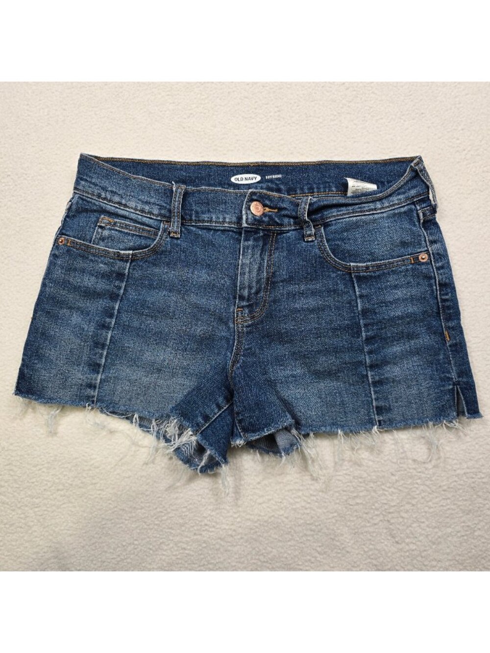 Old Navy Womens Size 4 Boyfriend Cutoff Denim Shorts Blue Distressed High Rise